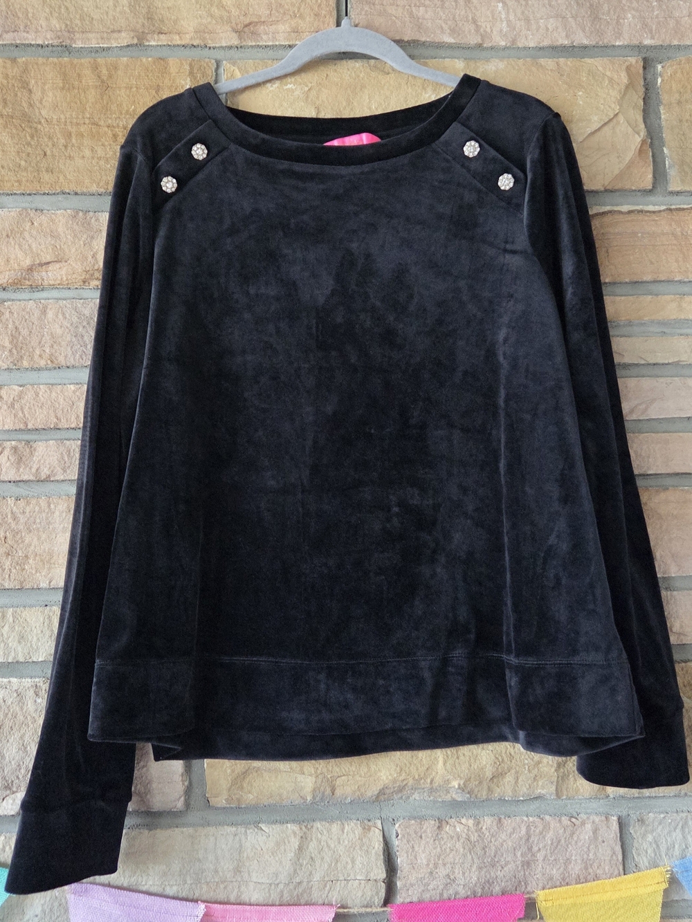 Lilly Pulitzer Black Velvet Sweatshirt